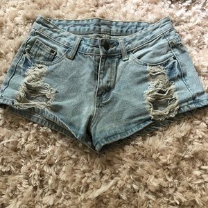 Vintage Distressed Denim Shorts